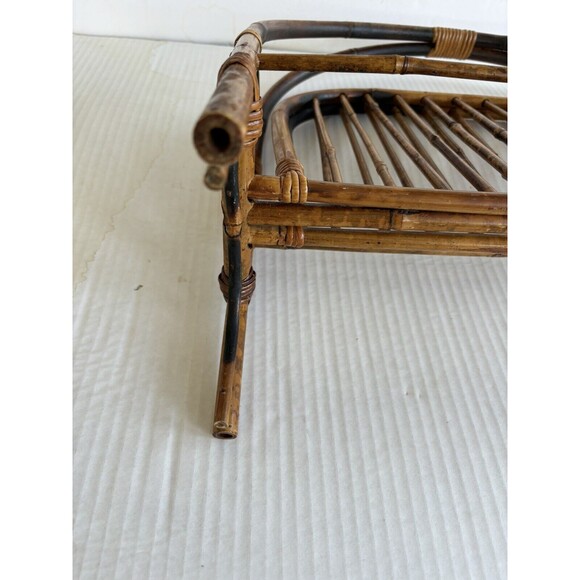 Vintage Boho Chic MCM Bamboo Magazine Holder/Rack Foldable - Picture 10 of 14